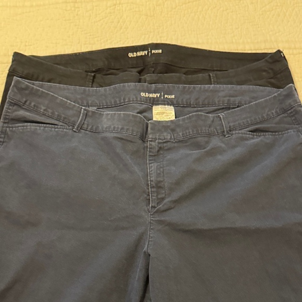 Old Navy Pixie Pants Duo - Black and Navy Pixie Chinos